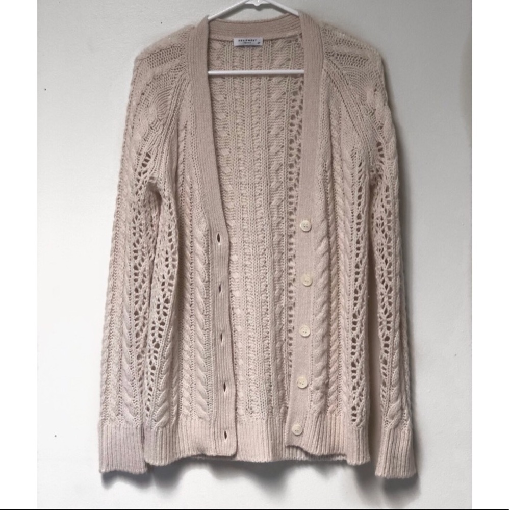 Equipment Femme Cream Knit Cardigan